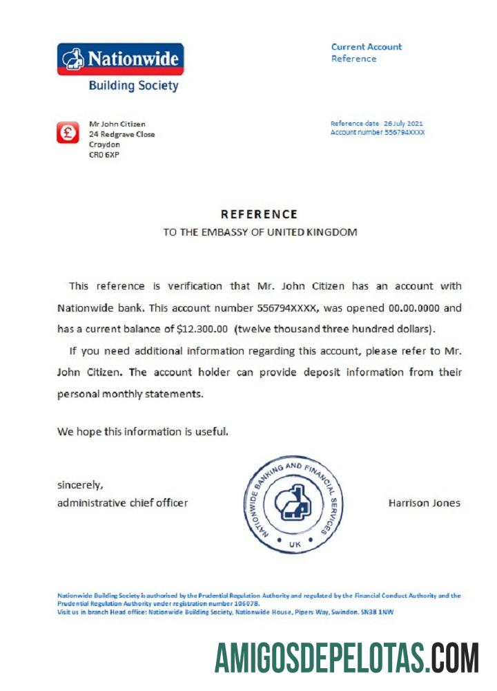 Referência nacional do Reino Unido exemplo